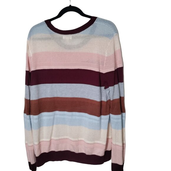 Market And Spruce Mixed Knit Striped Sweater Cotton Blend Size XXL - Picture 2 of 9
